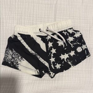Binky Bro Kids America Pattern Swim Trunks - Black & White